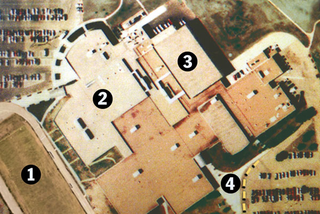 <p>1. Low-grade students bond and expend energy outside core curriculum</p>
<p>2. Facility-contamination expert's office, stocked with bucket, trash bags, mop</p>
<p>3. Cache of classified 2-page reports</p>
<p>4. Buses transporting loads of bright, glowing new students to facility</p>